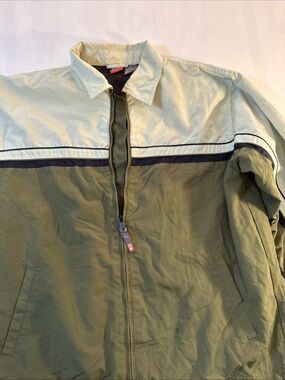 OP Olive & Cream Colorblock Zip Windbreaker